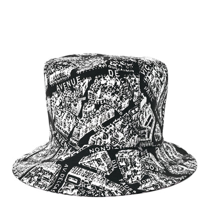 Christian Dior Oblique Plan De Paris Reversible Teddy-D Brim Bucket Hat 58 Black White 1 of 14