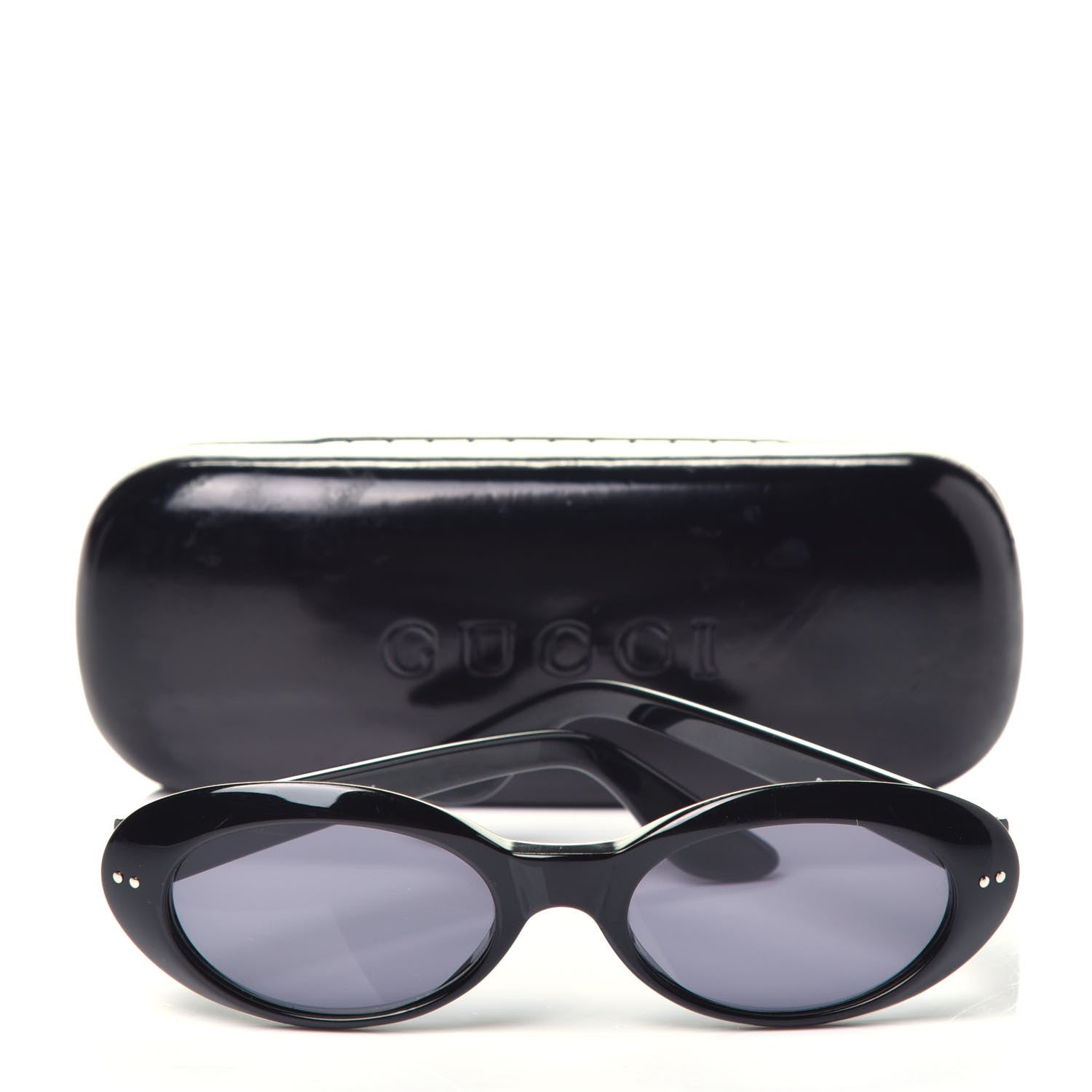 Gucci Acetate Oval Sunglasses GG2413/N/S Black 7 of 7