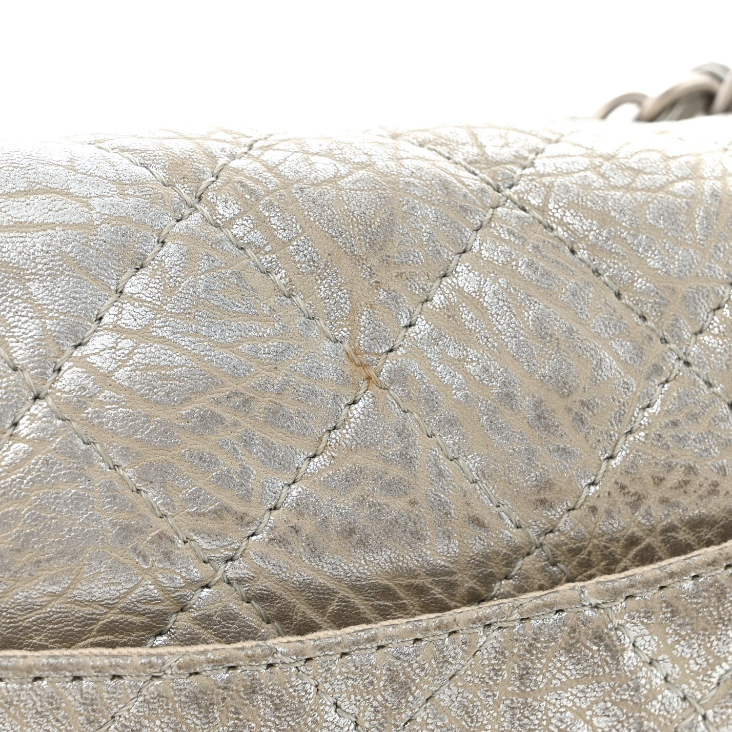 Chanel Calfskin Mirror CC Crackled Flap Silver 16 of 16