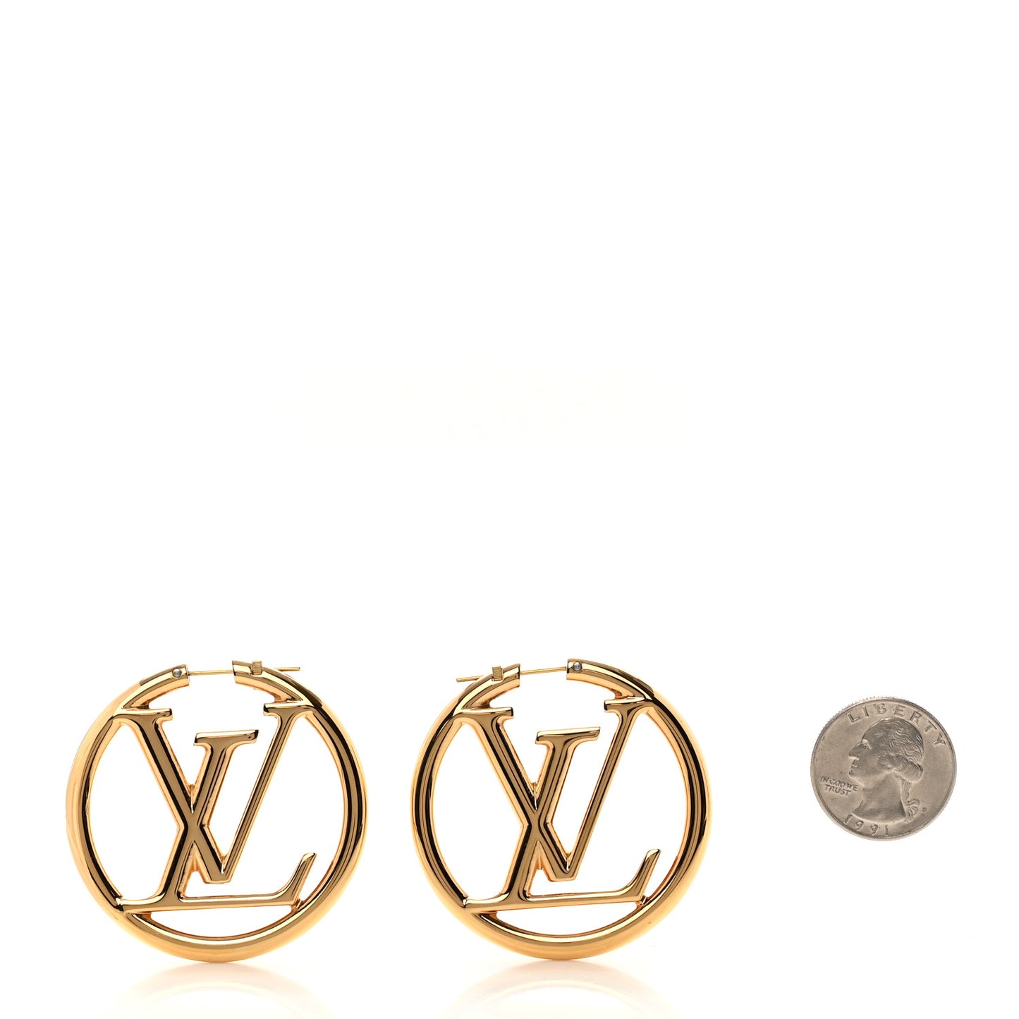 Metal Louise Hoop Earrings Gold