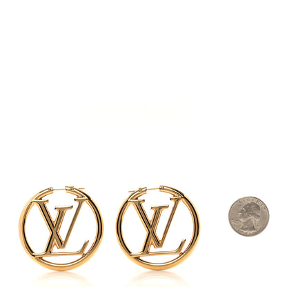 Louis Vuitton Metal Louise Hoop Earrings Gold 2 of 5