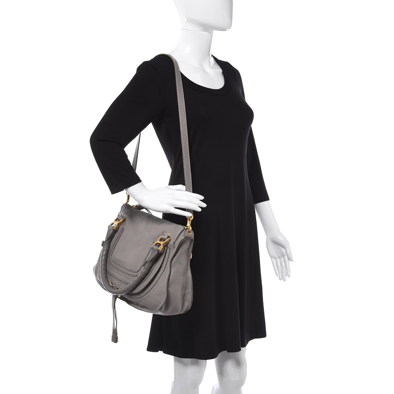 Chloe Calfskin Medium Marcie Satchel Cashmere Grey 3 of 13