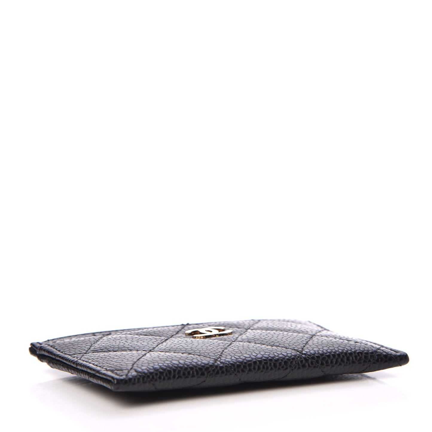 Caviar Quilted Card Holder Black