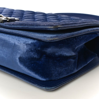 Chanel Velvet Quilted Medium Boy Flap Blue 11 of 16
