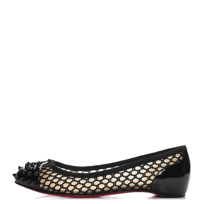 Christian Louboutin Patent Lace Mix Spikes Flats 40.5 Black 1 of 7