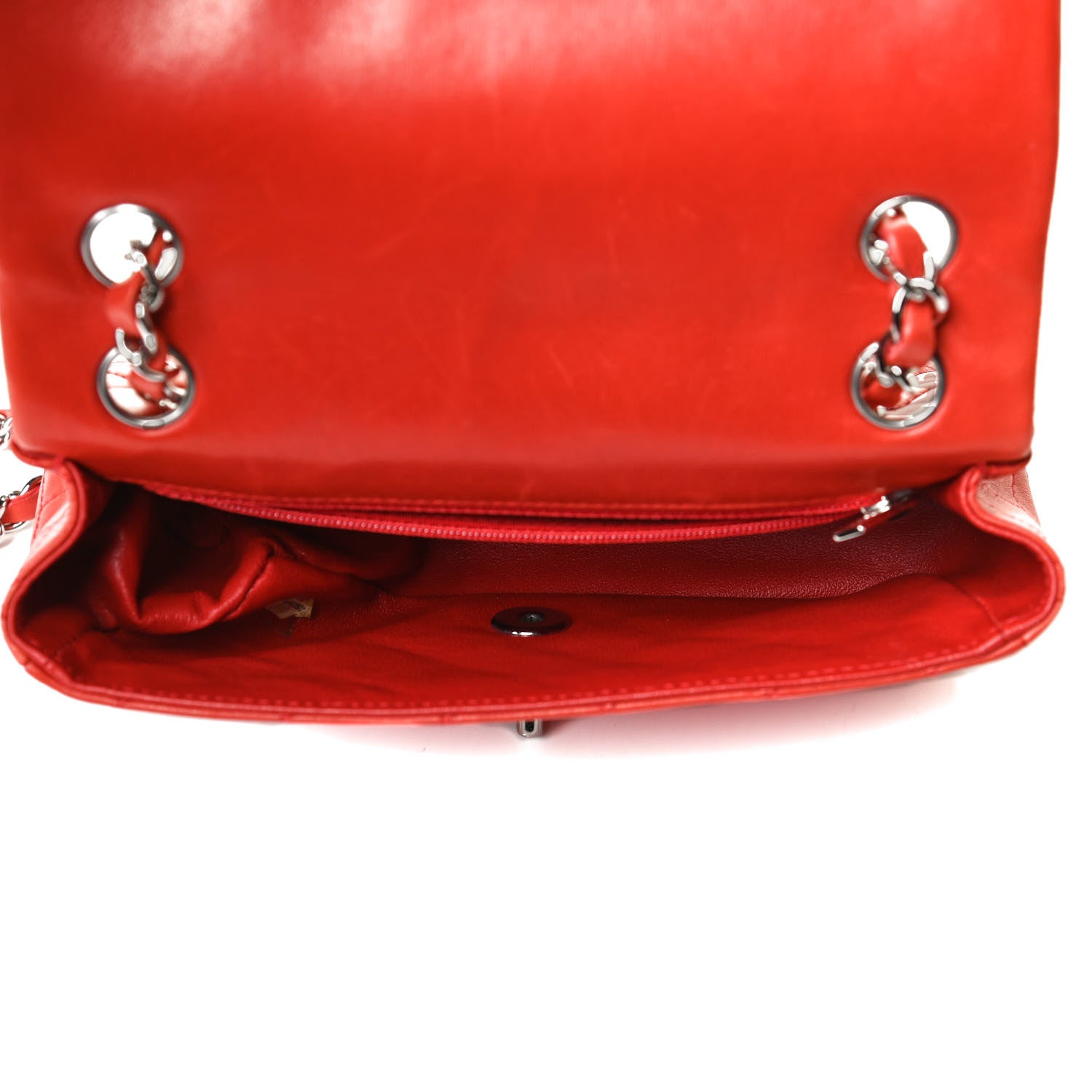 Chanel Lambskin Quilted Mini Rectangular Flap Red 5 of 16