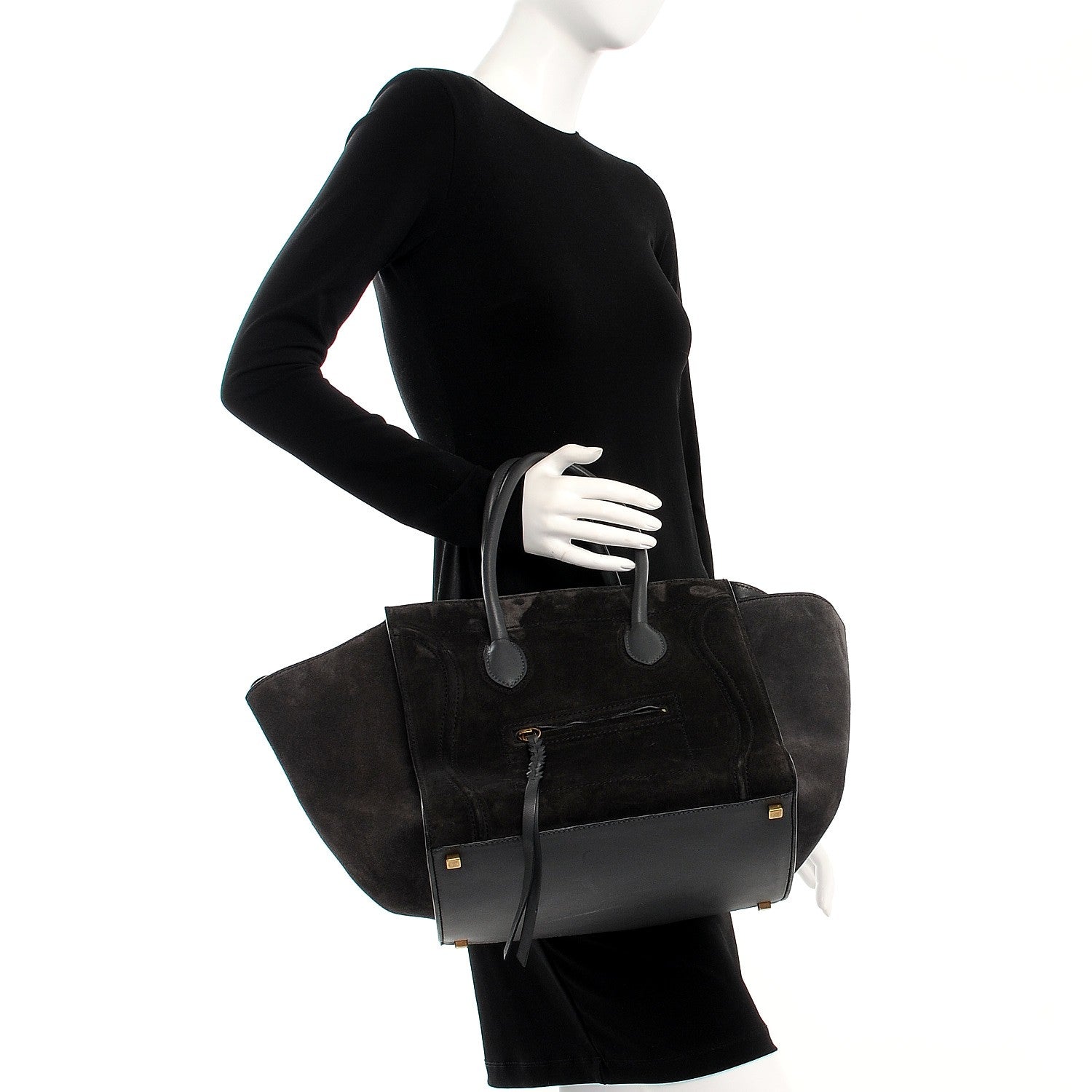 Celine Suede Medium Phantom Luggage Anthracite 2 of 9