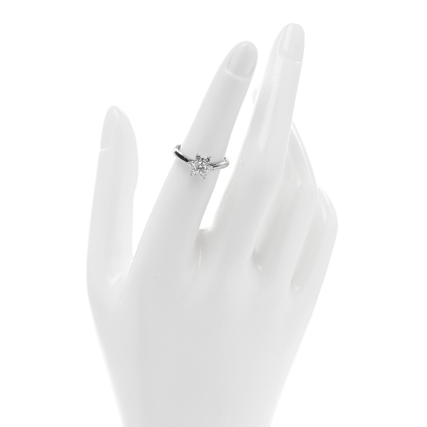 Platinum Diamond Flower Ring 50 5.25