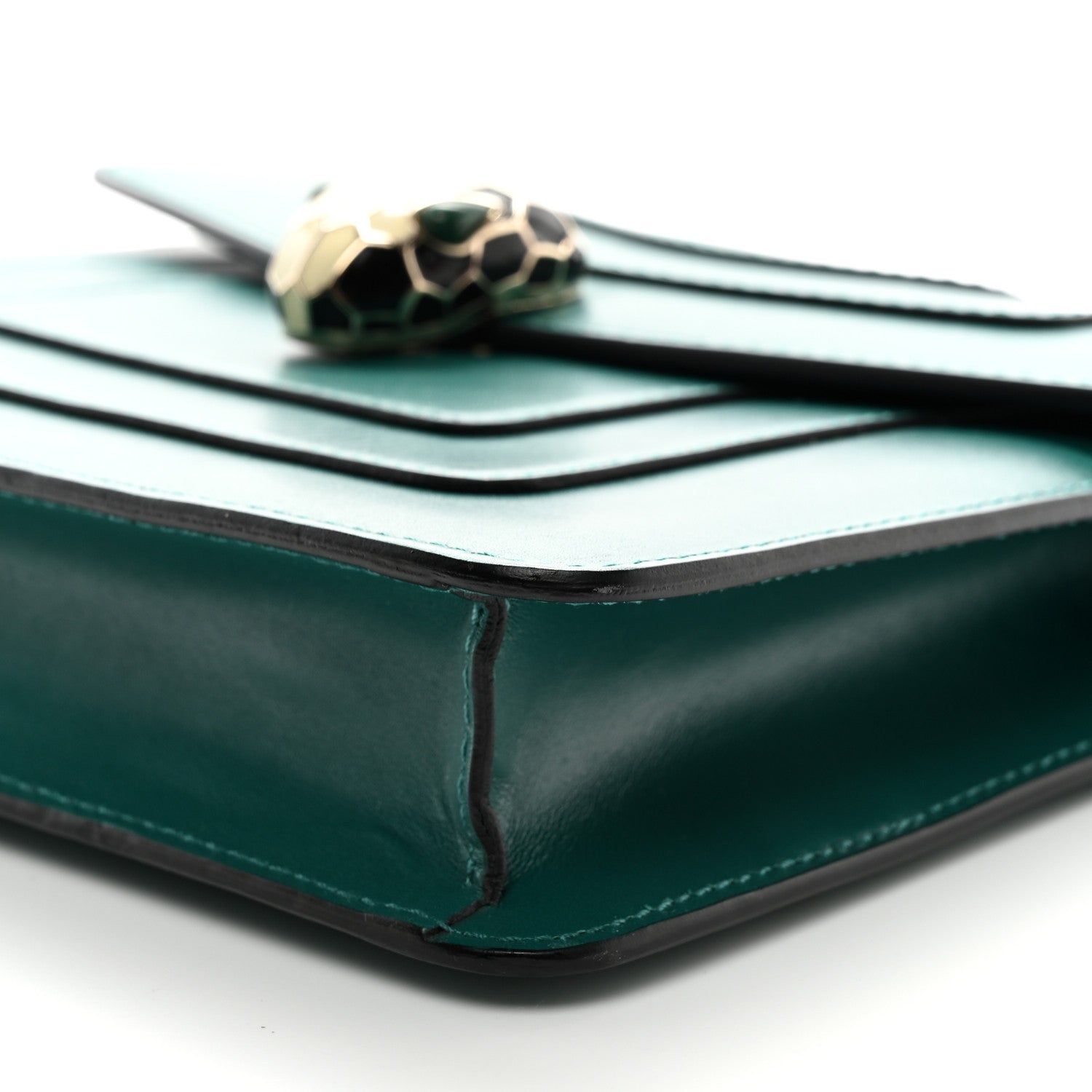 Bulgari Calfskin Small Serpenti Forever Snake Strap Crossbody Bag Emerald Green 11 of 11