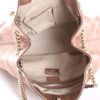 Gucci Metallic Pebbled Calfskin Medium Soho Chain Shoulder Bag Pink 5 of 8