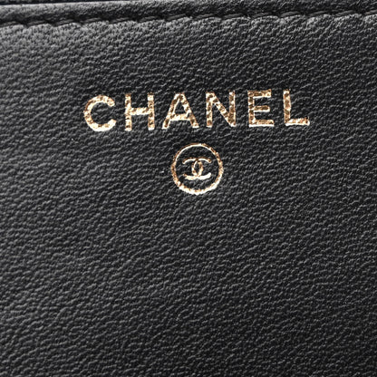 Chanel Lambskin Chevron Quilted Trendy CC Wallet On Chain WOC Black 6 of 12