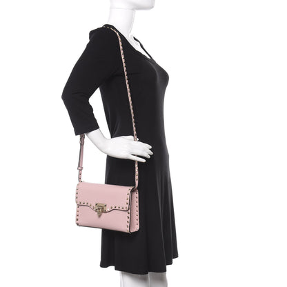 Valentino Garavani Vitello Medium Rockstud Flip Lock Crossbody Bag Poudre 2 of 9