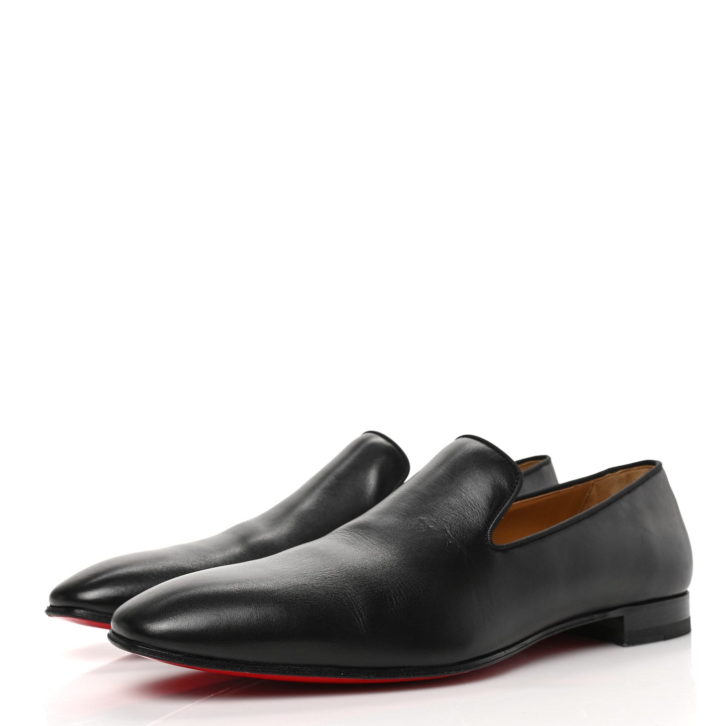 Mens Calfskin Brosse Dandelion Flat Loafers 36.5 Black