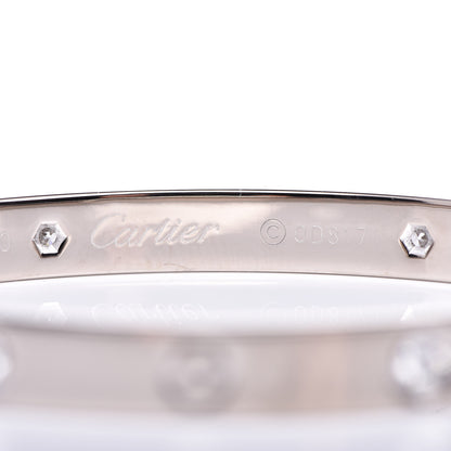 Cartier 18K White Gold 4 Diamond LOVE Bracelet 17 6 of 10