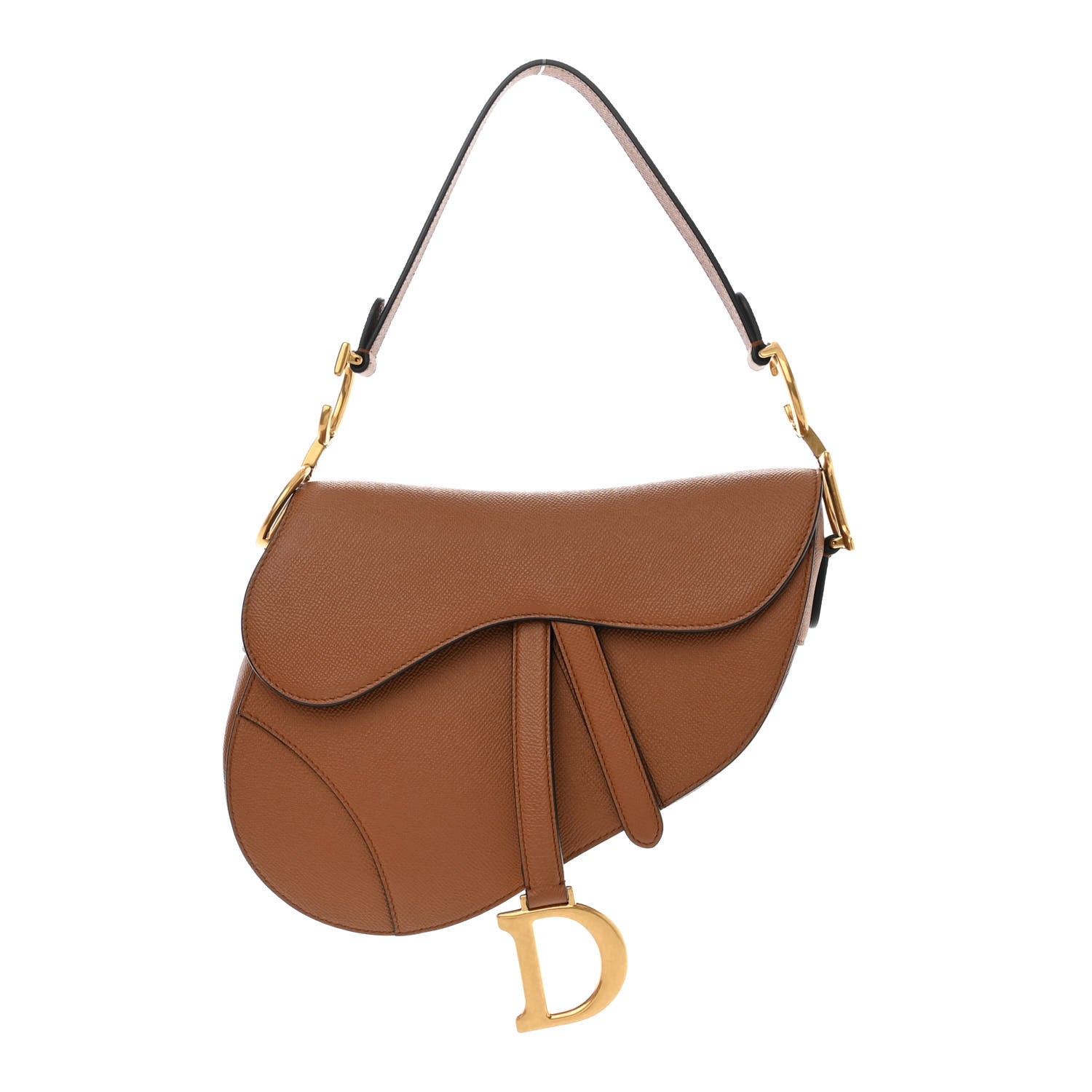 Christian Dior Grained Calfskin Saddle Bag Camello 1 of 10