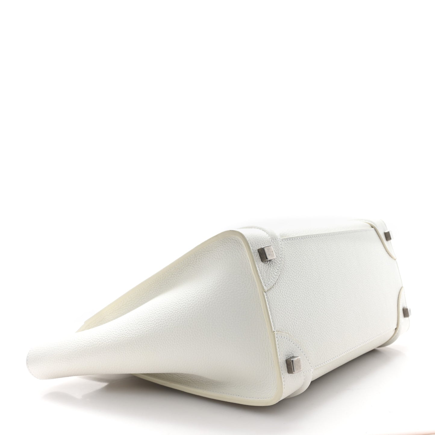 Drummed Calfskin Micro Luggage White