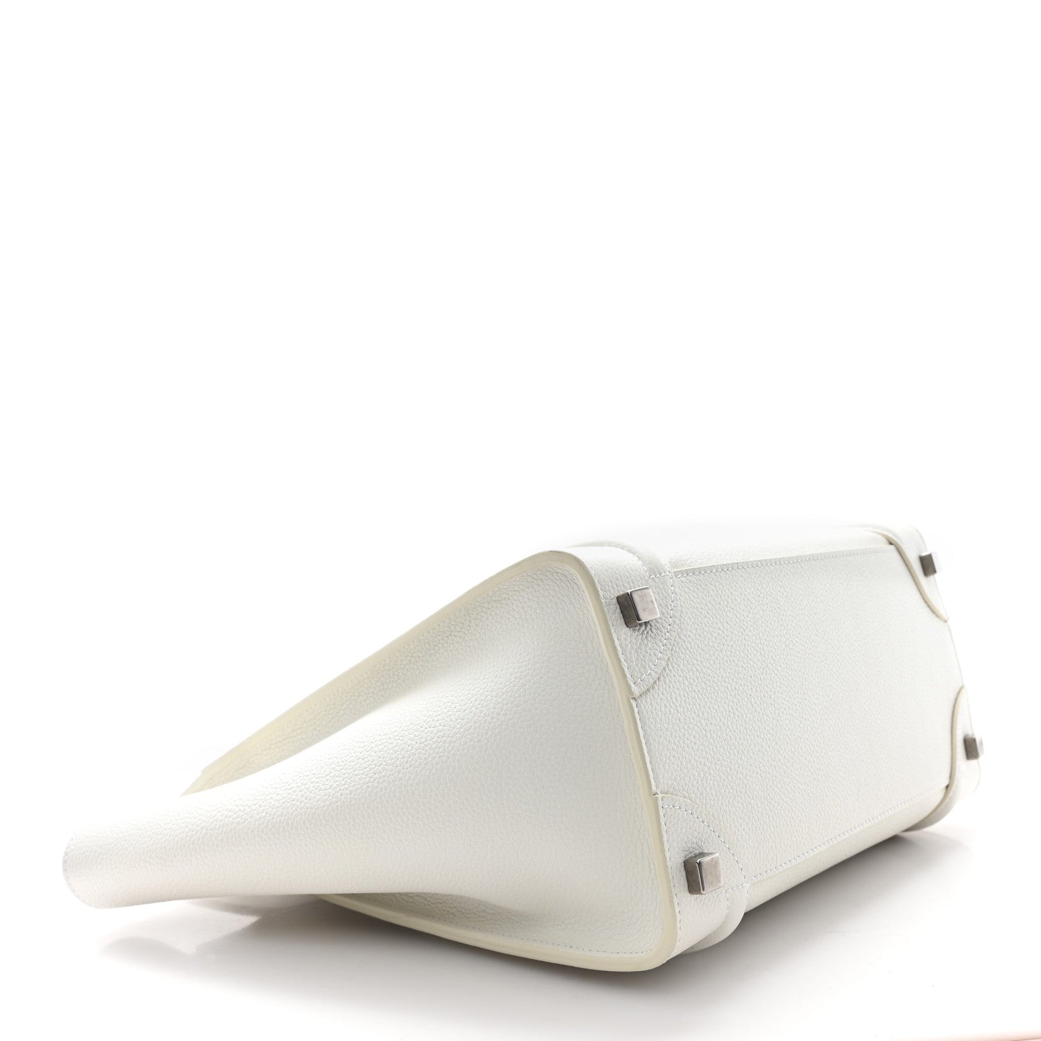 Celine Drummed Calfskin Micro Luggage White 4 of 10