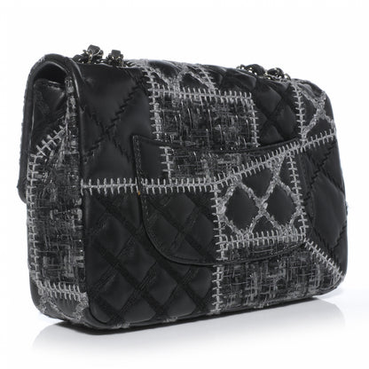 Chanel Lambskin Patchwork Stitched Small Flap Black 3 of 9
