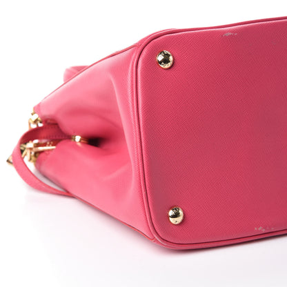 Prada Saffiano Double Zip Tote Peonia 8 of 9