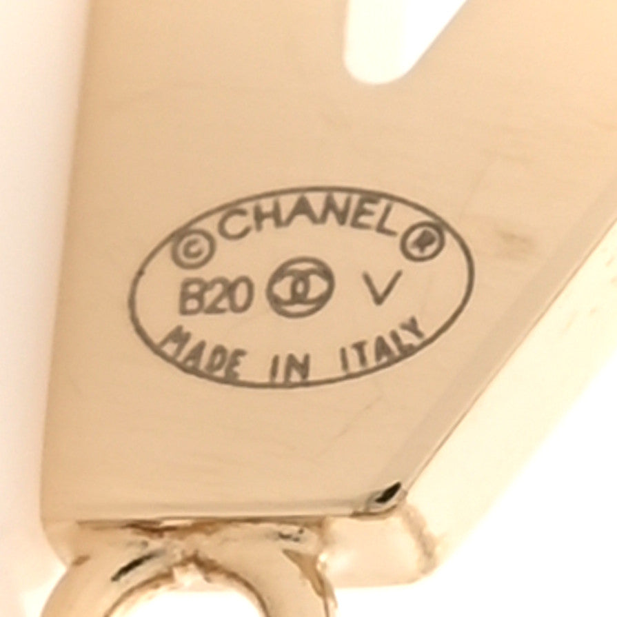 Chanel Metal Cha-Nel Logo Drop Earrings Gold 4 of 5