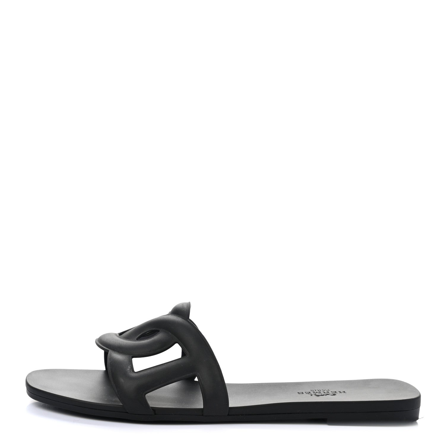 Hermes Rubber Aloha Sandals 37 Black 1 of 9