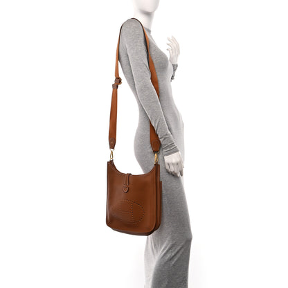 Hermes Taurillon Clemence Evelyne III PM Gold 2 of 11