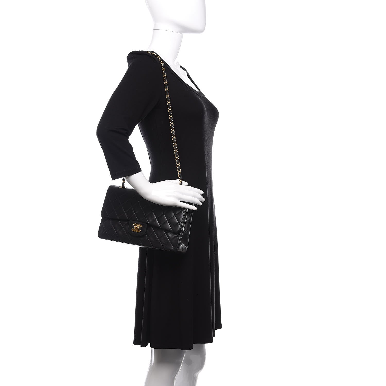 Chanel Lambskin Quilted Medium Double Flap Black 2 of 11