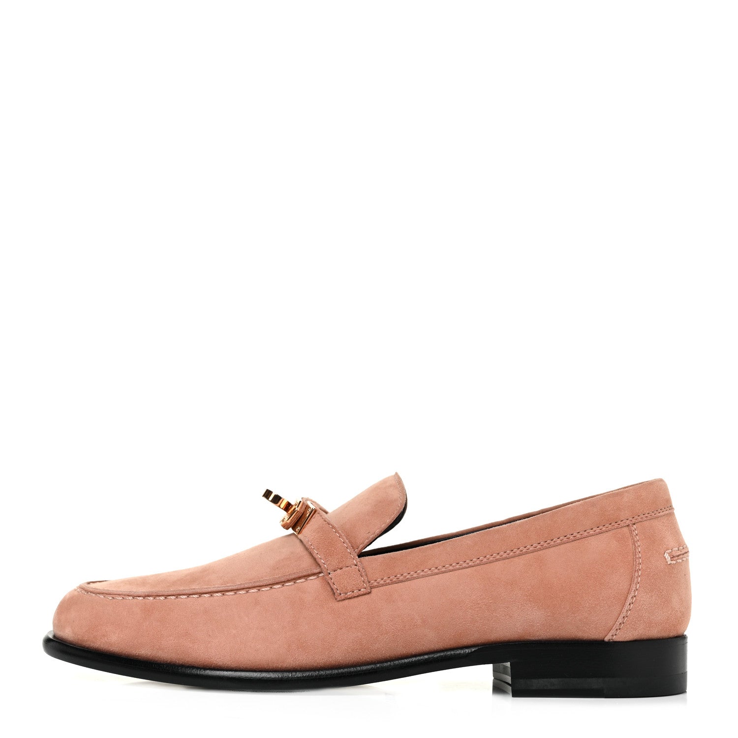Hermes Suede Goatskin Womens Destin Loafers 36 Rose Aube 1 of 9