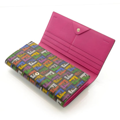 Fendi Zucchino Spalmati FF Multicolor Continental Flap Wallet Tobacco Multicolor 5 of 9
