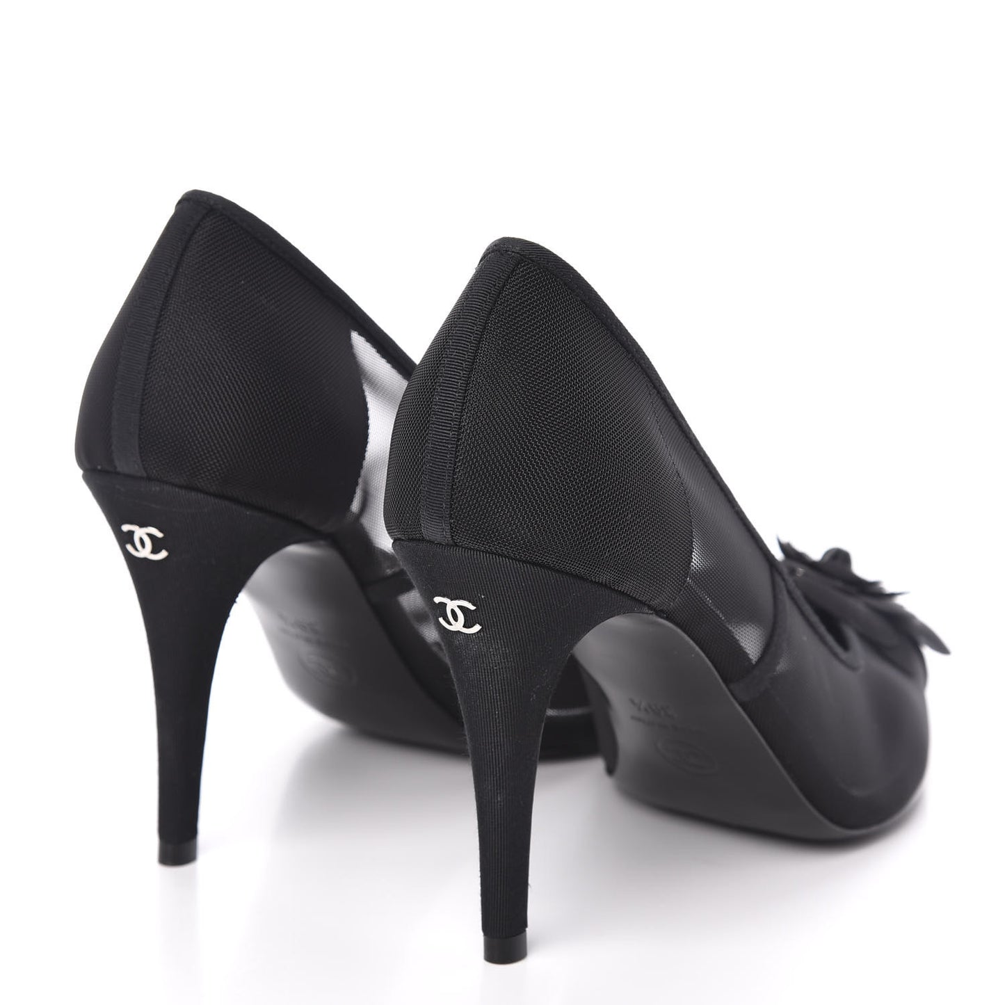 Mesh Camellia Pumps 39.5 Black