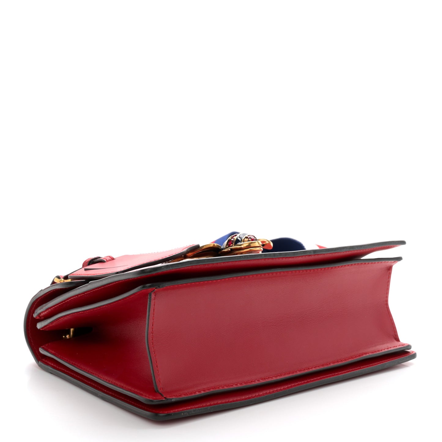 Calfskin Sylvie Web Small Queen Margaret Top Handle Bag Red