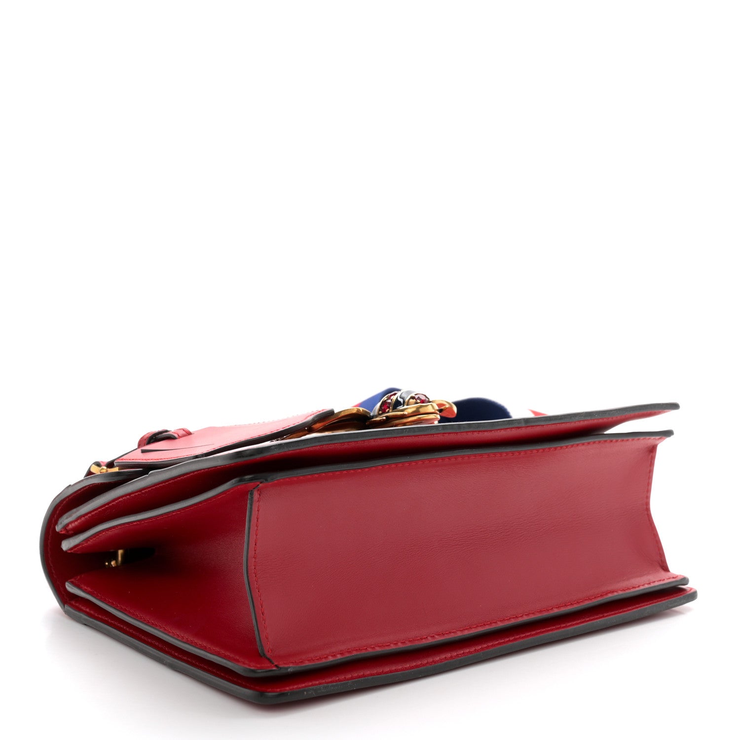 Gucci Calfskin Sylvie Web Small Queen Margaret Top Handle Bag Red 4 of 12