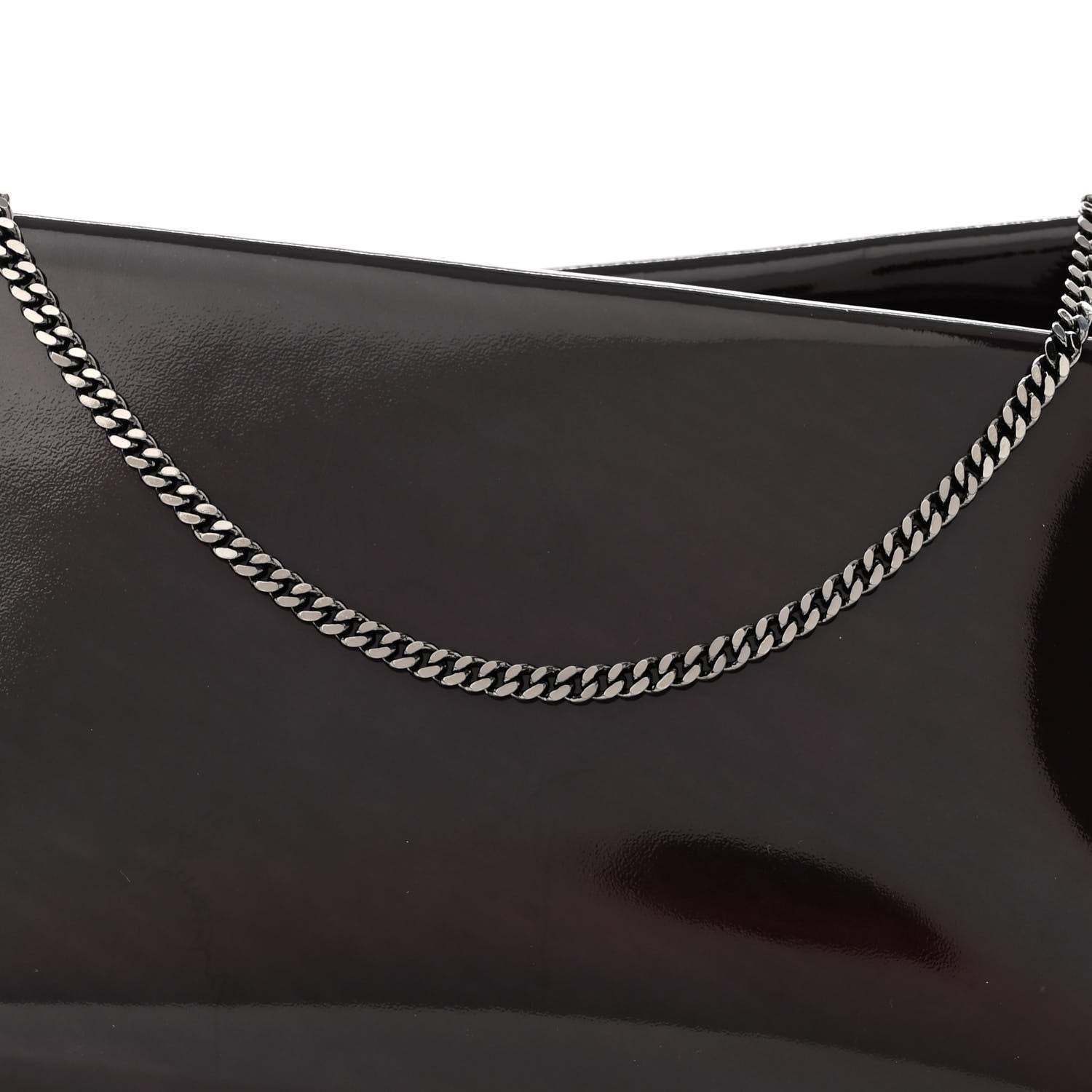 Christian Louboutin Metallic Patent Psychic Small Loubi Twist Zip Chain Clutch Bag Studio Black 7 of 10