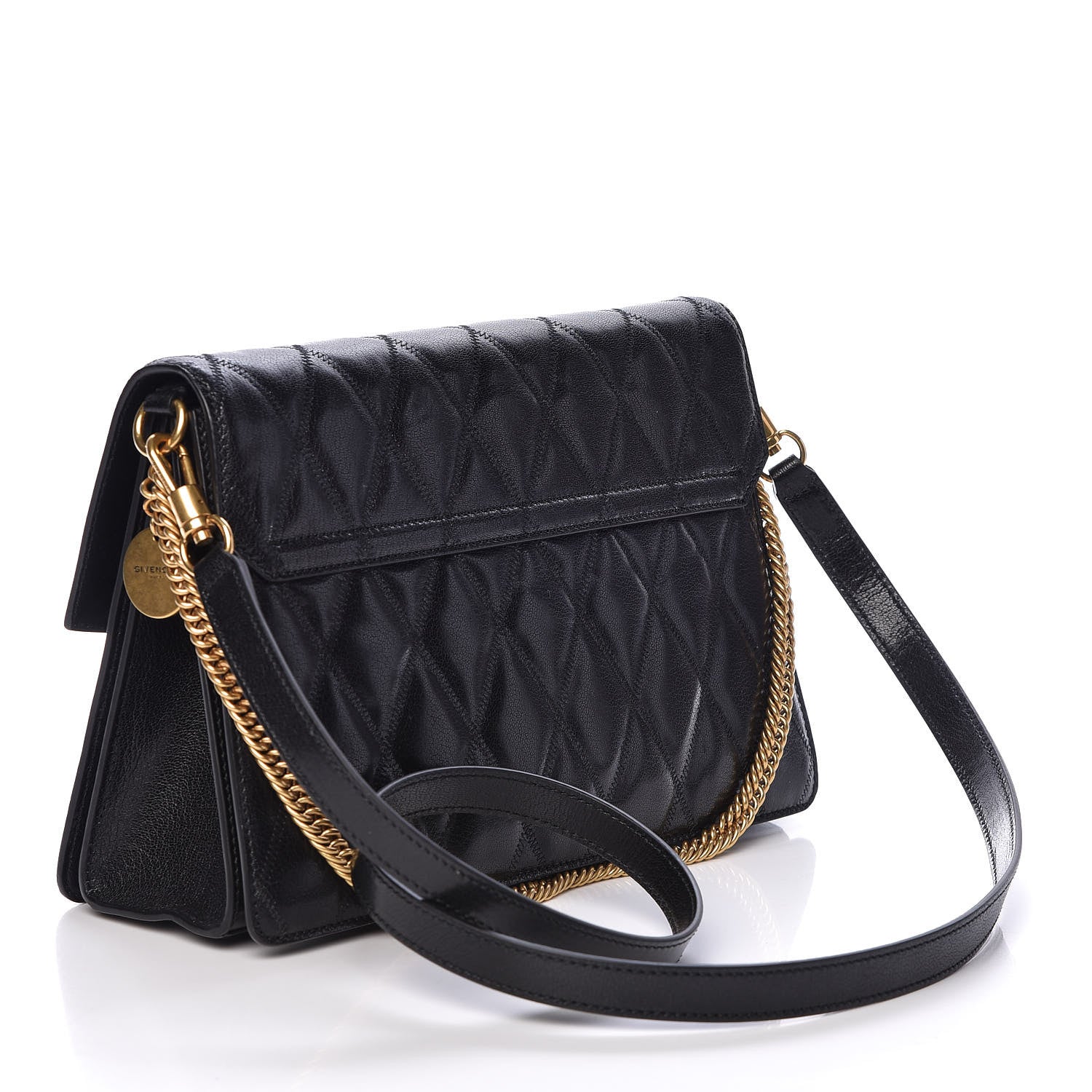 Givenchy Goatskin Quilted Medium GV3 Shoulder Bag Black 3 of 9