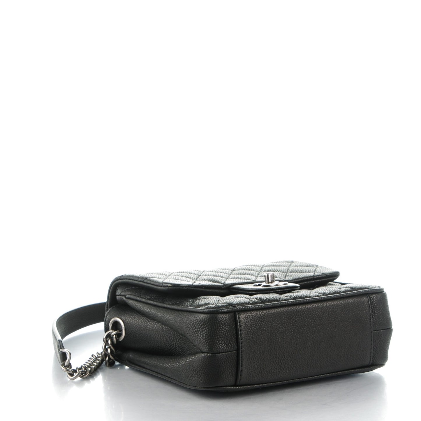 Caviar Quilted Small Rock In Rome Flap Black