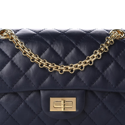 Chanel Aged Calfskin Quilted 2.55 Reissue Mini Flap Navy 10 of 11