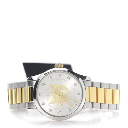 Gucci Stainless Steel Diamond 27mm G-Timeless Two Tone Cat Quartz Watch 3 of 7