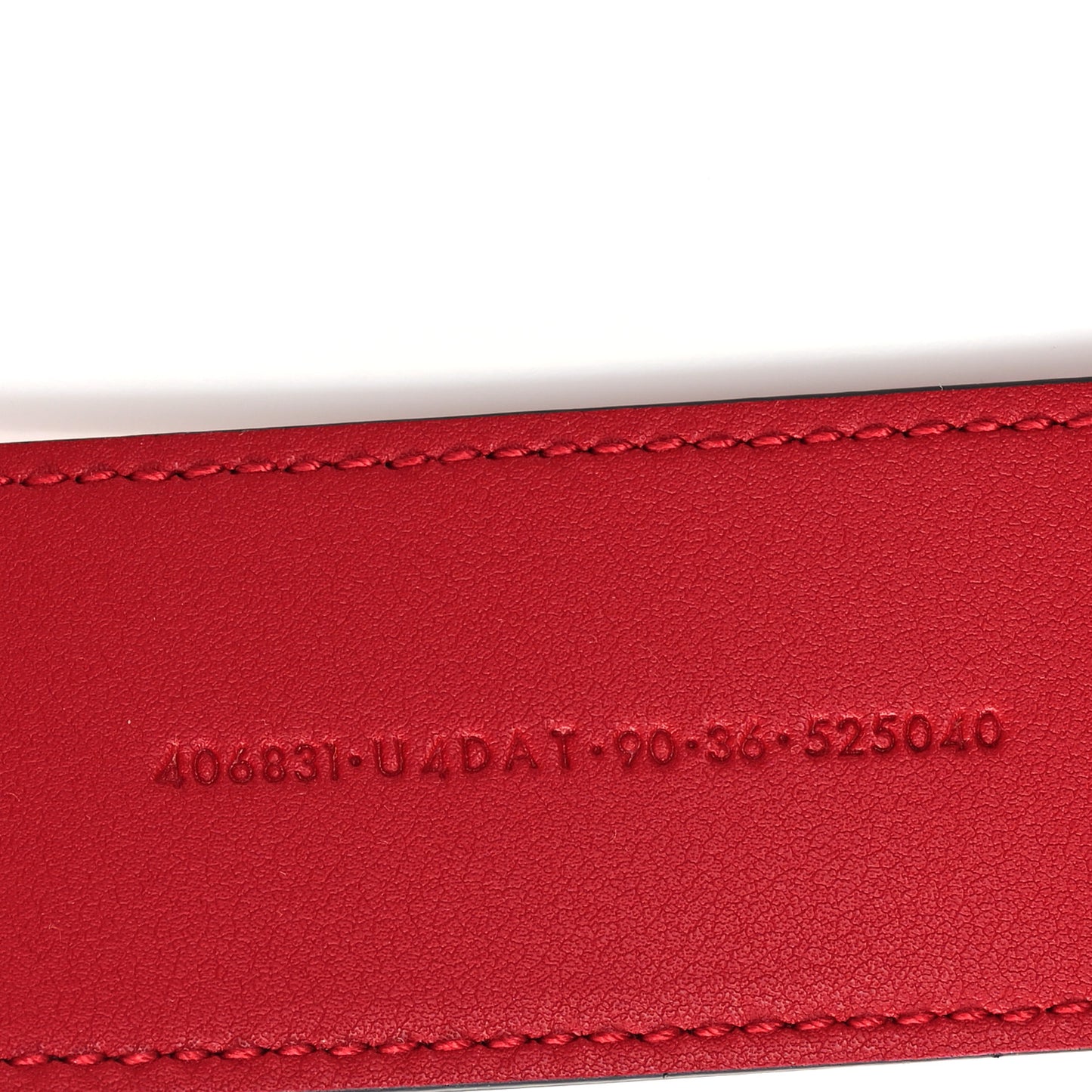 X ADIDAS Textured Dollar Calfskin Double G 40mm Belt 90 36 Hibiscus Red