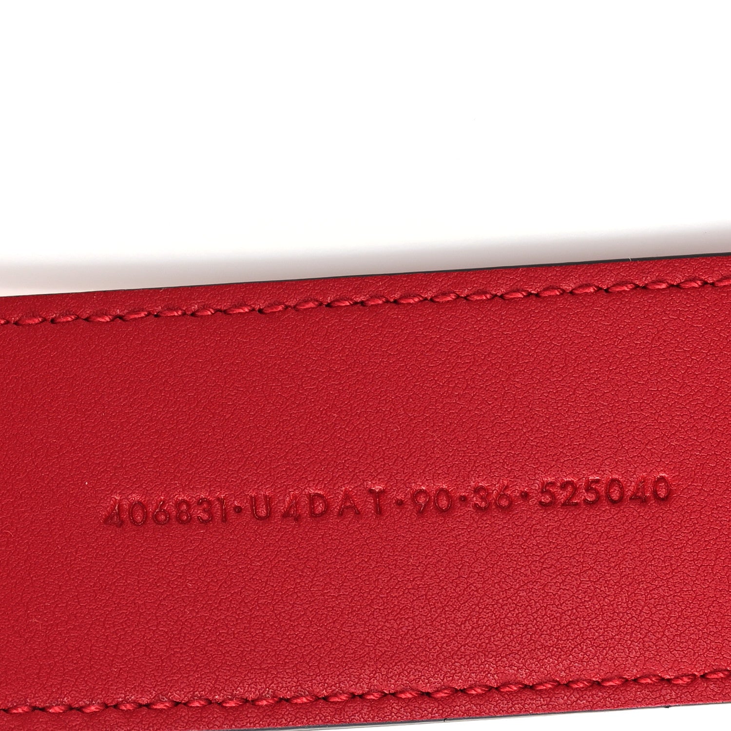 Gucci X ADIDAS Textured Dollar Calfskin Double G 40mm Belt 90 36 Hibiscus Red 4 of 5