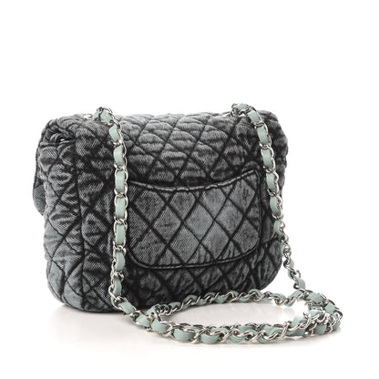 Chanel Washed Denim Quilted Small Denimpression Flap Blue Black 3 of 10
