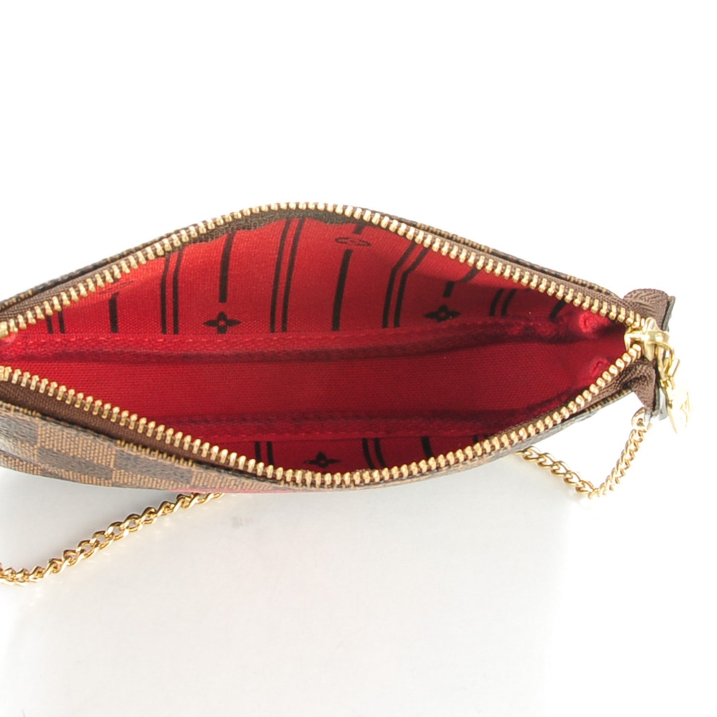 Damier Ebene Complice Trunks and Bags Mini Pochette Accessories Red