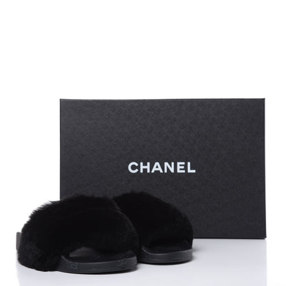 Chanel Orylag Rabbit Fur Mules 37 Black 8 of 8