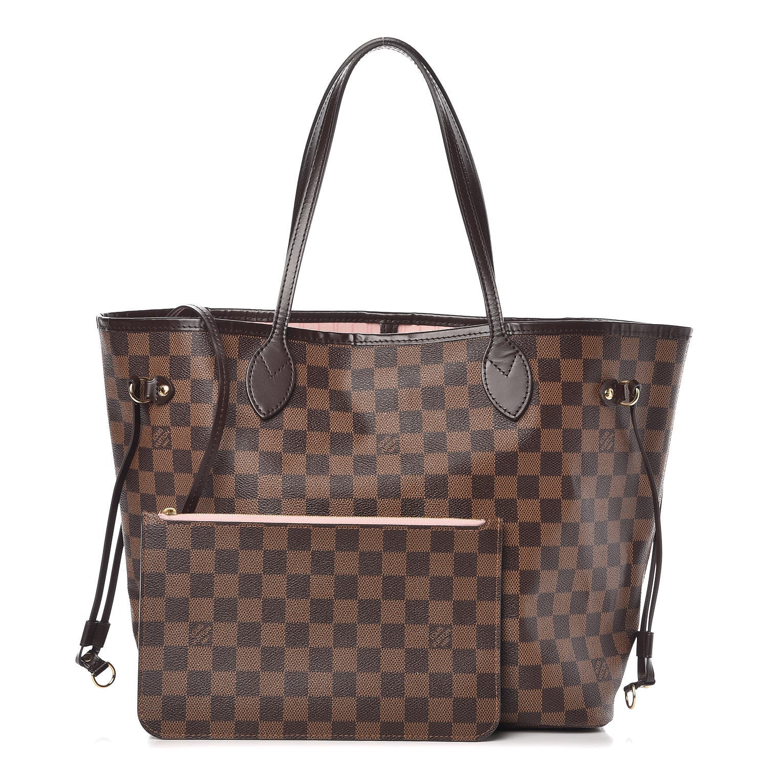 Louis Vuitton Damier Ebene Neo Neverfull MM Rose Ballerine 1 of 12