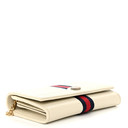 Gucci Textured Calfskin Web Ophidia Wallet On Chain Mystic White 4 of 12