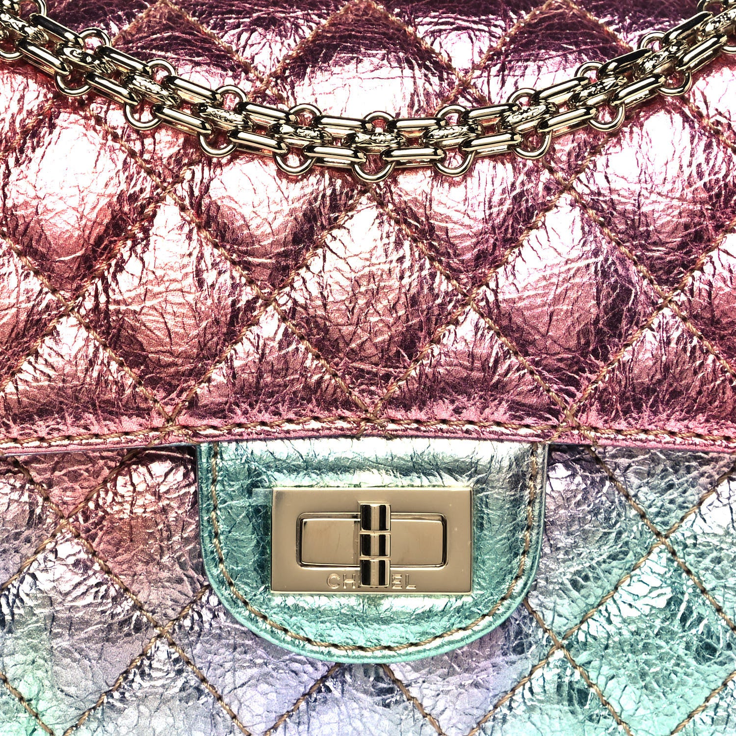 Chanel Metallic Goatskin Quilted Mini 2.55 Reissue Flap Multicolor 8 of 14