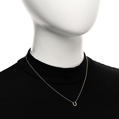 Tiffany 18K Rose Gold Diamond Mini Metro Horseshoe Pendant Necklace 2 of 5