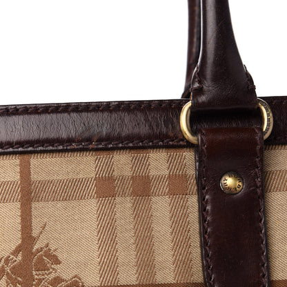 Burberry Haymarket Check Tote Brown 10 of 12