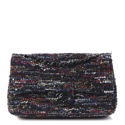 Chanel Tweed Sequin Chevron Quilted Medium Double Flap Multicolor 1 of 10