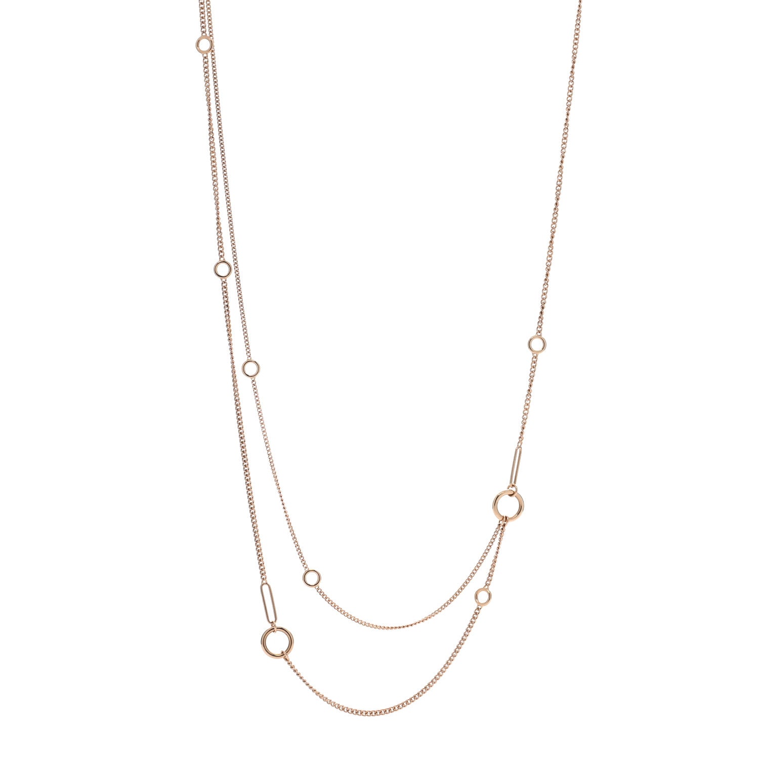 Hermes 18K Rose Gold Echappee Extra Long Necklace 1 of 5