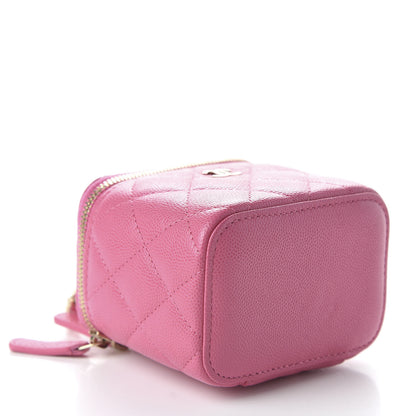 Chanel Caviar Quilted Mini Vanity Case With Chain Pink 4 of 11